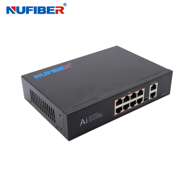 Port UPlink 2x1000M Gigabitowy przełącznik sieciowy POE 8x10/100/1000M
