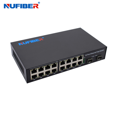 Przełącznik DC12V Gigabit SFP Ethernet 16x10/100/1000M do 2x1000M SFP UTP