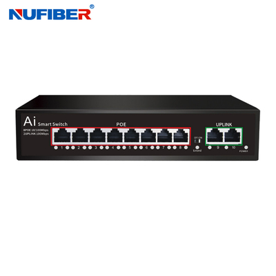 Połączenie sieciowe 10/100M 4 POE Port 2 Uplink Port 6 Port Network Switch DC52V Wewnętrzne zasilanie