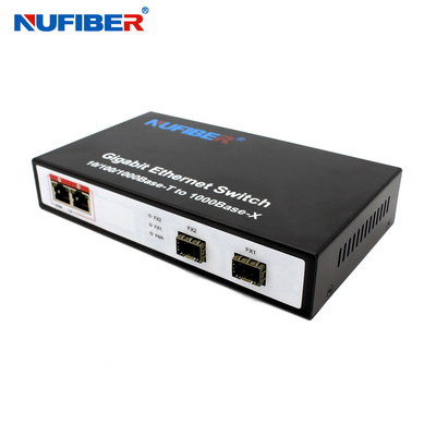 10/100/1000M 2-portowy port Rj45 + 2 SFP Przełącznik światłowodowy Ethernet Konwerter mediów