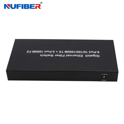 10/100/1000M 8-portowy port Rj45 + 2 SFP Przełącznik światłowodowy Ethernet Konwerter mediów