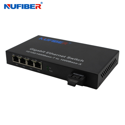 Przełącznik 850nm 0,55 km SC Fibre Ethernet Przełącznik Gigabit 4-portowy zatwierdzony przez Rohs