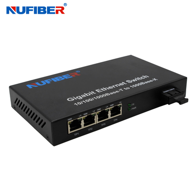 Przełącznik 850nm 0,55 km SC Fibre Ethernet Przełącznik Gigabit 4-portowy zatwierdzony przez Rohs