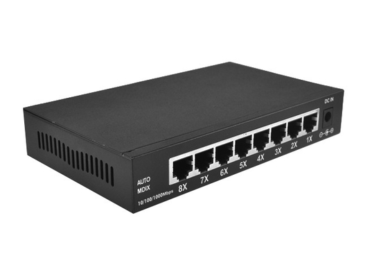 10 100M 8-portowy przełącznik Fast Ethernet Zewnętrzny zasilacz sieciowy