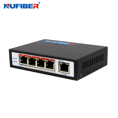 Przełącznik z zasilaniem IEEE802.3af POE 4 porty 1 łącze uplink o przepustowości 1 Gb/s