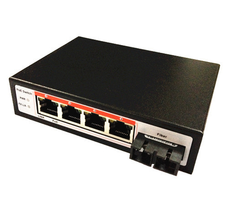 4 porty światłowodowe POE 1 Przełącznik zasilany POE 48VDC Przełącznik Ethernet Ethernet