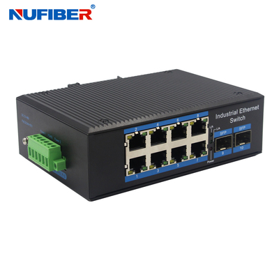 8-portowy przemysłowy przełącznik sieciowy POE 2SFP 10/100/1000Mbps Full Gigabit Ethernet
