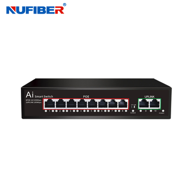 8xFE POE + 2FE UPlink Port UTP Przełącznik Power Over Ethernet POE do kamer IP CCTV