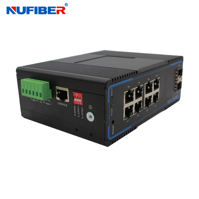 Zarządzany przemysłowy przełącznik SFP 10/100/1000M 8 portów UTP SNMP / Telnet / WEB Zarządzany