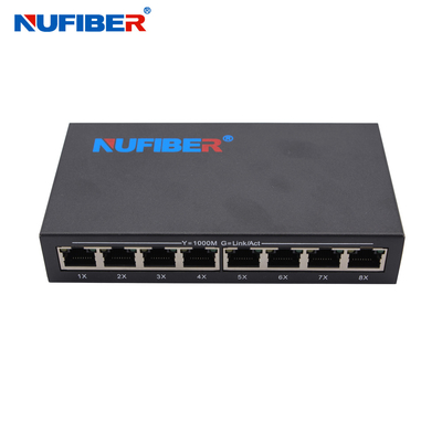 8 portów UTP 10/100/1000 Mp/s RJ45 Przełącznik Gigabit Ethernet DC5-12V