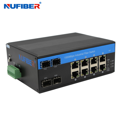 Zarządzany przemysłowy przełącznik SFP Ethernet SFP do 8 10/100/1000M UTP Port Network WEB