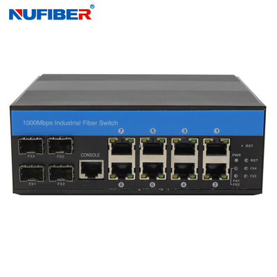 Zarządzany przemysłowy przełącznik SFP Ethernet SFP do 8 10/100/1000M UTP Port Network WEB