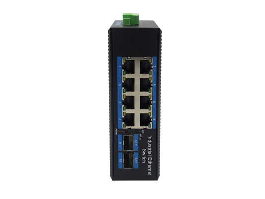 Przemysłowy przełącznik Ethernet SFP 2 SFP 8 portów UTP Gigabitowy konwerter światłowodowy Zasilanie 24 V