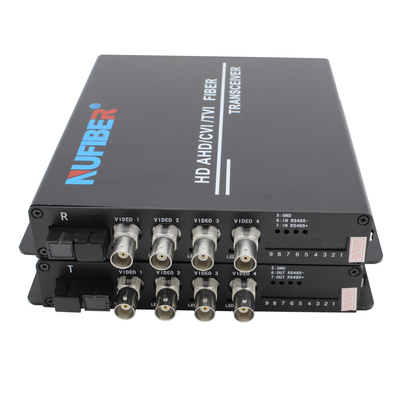 1080P Fibre Video Converter 4-kanałowy pojedynczy włókno SM 1310 / 1550nm FC do CCTV