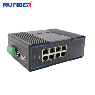 Zarządzalny przemysłowy przełącznik Ethernet do montażu na szynie Din Gigabit 8 portów RJ45 1000Base-T