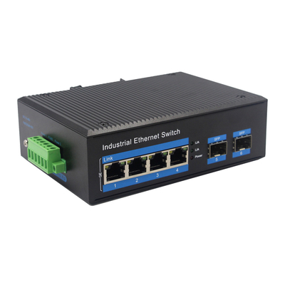OEM Industrial SFP Ethernet Switch 10/100/1000M RJ45 4 Port do 2 1000M SFP Slot Media Converter DC24V