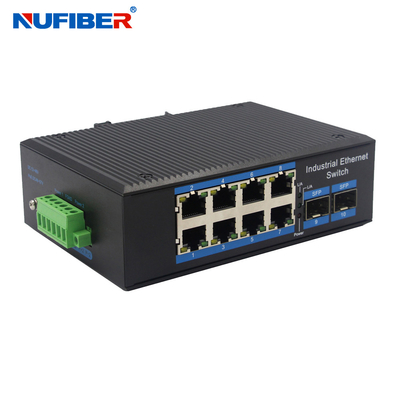 Niezarządzany przemysłowy przełącznik SFP Ethernet 2*1000M SFP Slot do 8*10/100/1000Mbps RJ45 Port Din Rail Mount DC24V