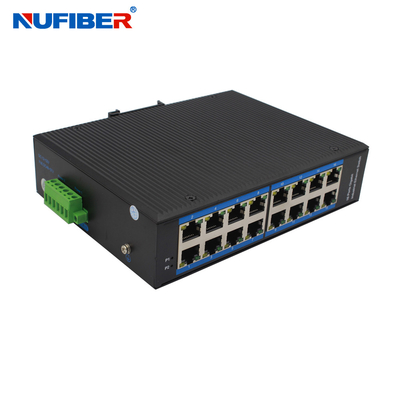 Industrial POE Ethernet Switch 16 10/100M POE Port Network Data Converter Din Rail Mount DC48V