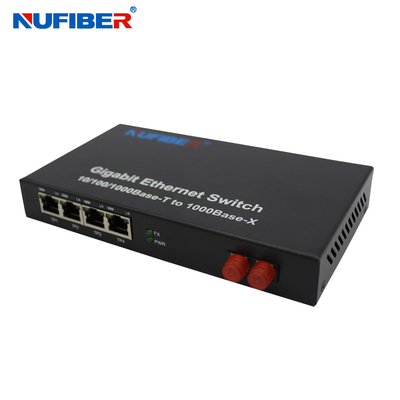 4-portowy port światłowodowy 1000M Rj45 + 1 z przełącznikiem światłowodowym Ethernet SM Dual fiber FC 1310nm