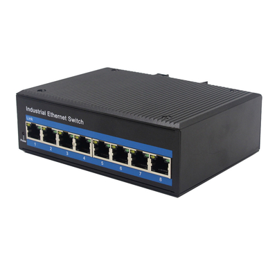 10/100/1000M 8 portów RJ45 Przemysłowy przełącznik Ethernet na szynę Din IP40