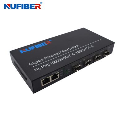 Przełącznik Gigabit Ethernet 4 1000M do 2 portów SFP z żelazną obudową